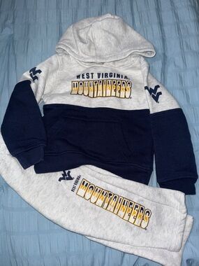 West Virginia Mountaineers Kids Hoodie & Sweatpants Set - Gray & Navy
